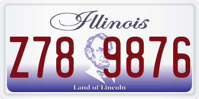 IL license plate Z789876