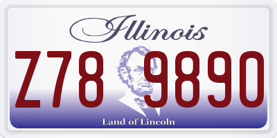 IL license plate Z789890