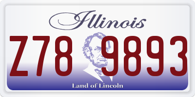 IL license plate Z789893