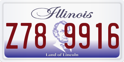 IL license plate Z789916