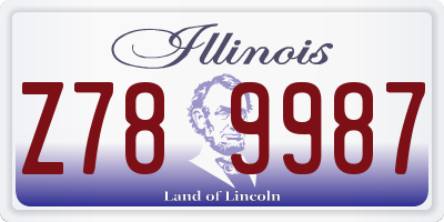 IL license plate Z789987
