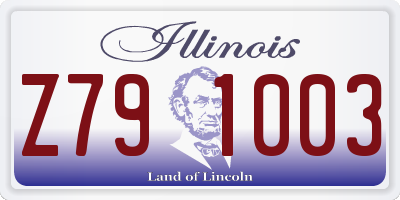 IL license plate Z791003