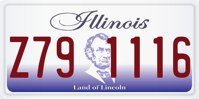 IL license plate Z791116