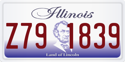 IL license plate Z791839