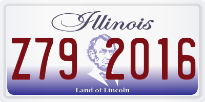 IL license plate Z792016