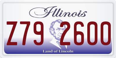 IL license plate Z792600