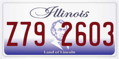 IL license plate Z792603