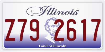 IL license plate Z792617
