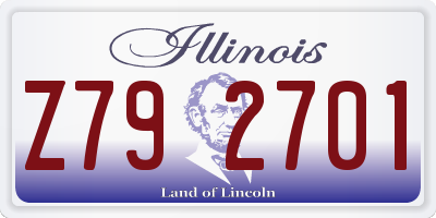 IL license plate Z792701