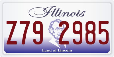 IL license plate Z792985