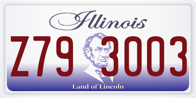 IL license plate Z793003