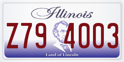 IL license plate Z794003