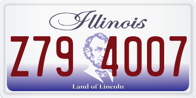 IL license plate Z794007