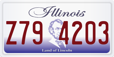 IL license plate Z794203