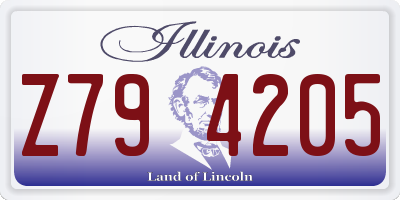 IL license plate Z794205