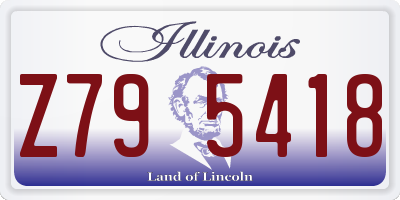 IL license plate Z795418