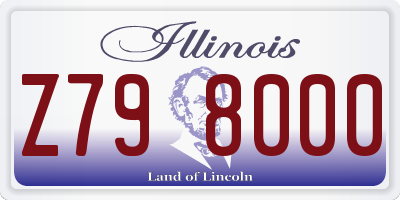 IL license plate Z798000