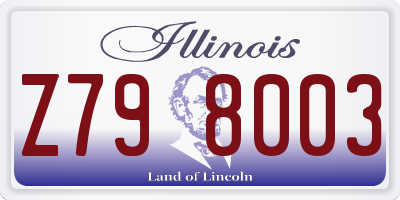 IL license plate Z798003