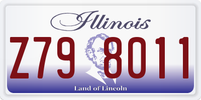IL license plate Z798011