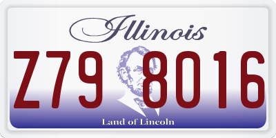 IL license plate Z798016