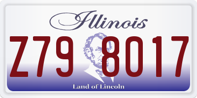 IL license plate Z798017