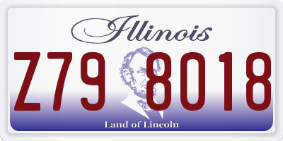 IL license plate Z798018