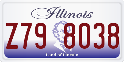 IL license plate Z798038