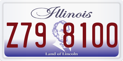 IL license plate Z798100