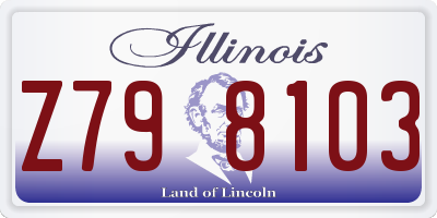 IL license plate Z798103