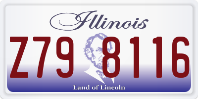 IL license plate Z798116