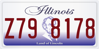 IL license plate Z798178