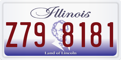 IL license plate Z798181