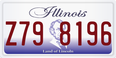 IL license plate Z798196