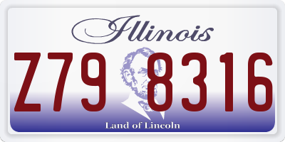 IL license plate Z798316