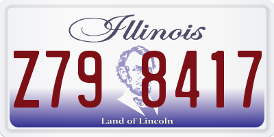 IL license plate Z798417