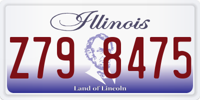 IL license plate Z798475