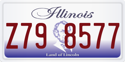 IL license plate Z798577
