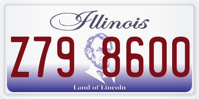 IL license plate Z798600