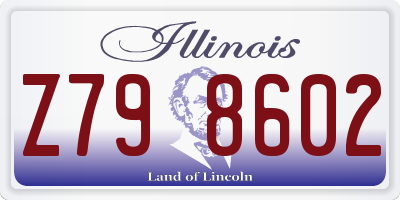 IL license plate Z798602