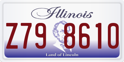 IL license plate Z798610