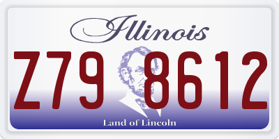 IL license plate Z798612