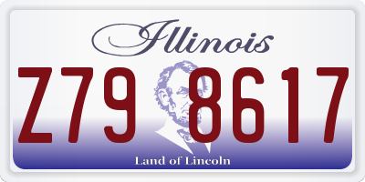 IL license plate Z798617