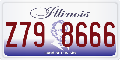 IL license plate Z798666