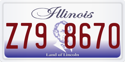 IL license plate Z798670