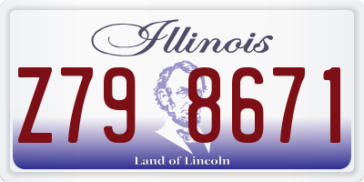 IL license plate Z798671