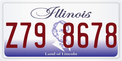 IL license plate Z798678