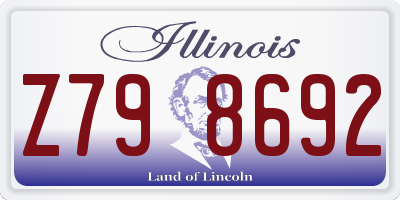 IL license plate Z798692