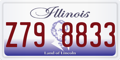 IL license plate Z798833
