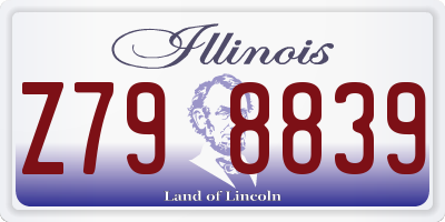 IL license plate Z798839