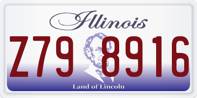IL license plate Z798916